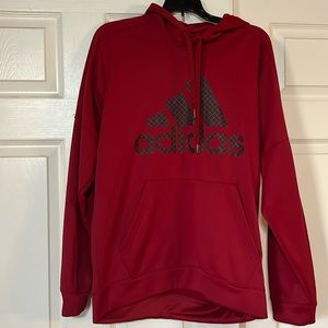 Mens adidas red hoodie size L